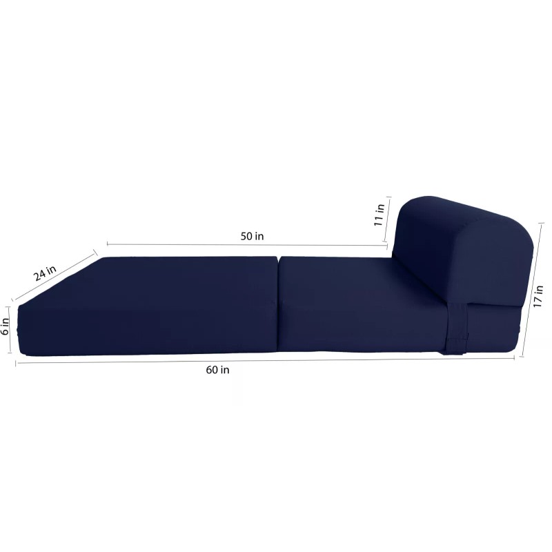Danfuton Navy Sleeper Chair Folding Foam Beds, Portable Sleepover Sofa
