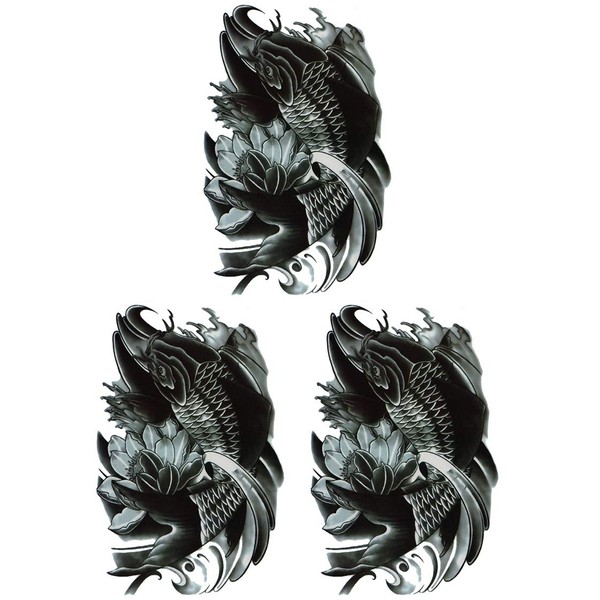 THE FANTASY hb043 Tattoo Sticker Carp Lotus (A5 Size, 3