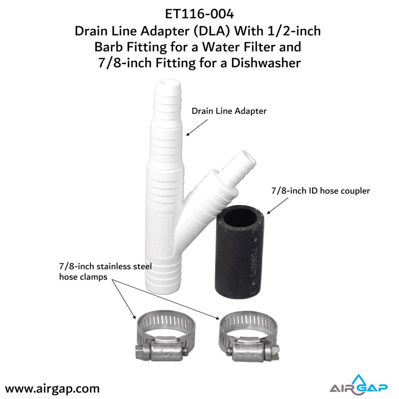 Drain Line Adapter (DLA) With 1/2-inch Barb Fitting for a