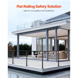 VEVOR Cable Railing Post, 42"x2"x2" Level Drilled Deck Railing Post, Stainless Steel Black Cable Railing System Kit for Indoor Outdoor Deck Balcony,1JZLGZXHS106AWJO6001V0