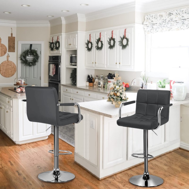 Huracan Swivel Counter Height Stool Set of 2 Grey Bar