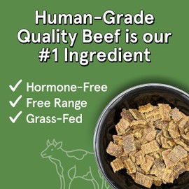 Real Meat Air Dried Dog Food w/Real Beef - Two 5lb Bag of USA-Crafted Grain-Free Real Meat Dog Food Sourced from Hormone-Free, Free Range, Grass-Fed Beef - Digestible, Natural, High Protein