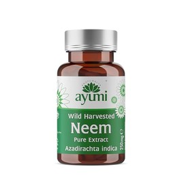 Ayumi Pure Neem Capsules, 60 Caps | Gut Health Supplements for Gut Cleanse | Vegan Neem Capsules to Combat Acne | DetoxCapsules to Aid Digestion & Immunity | Gut Repair for Men & Women | 250 mg