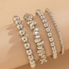 4Pcs Stackable Beaded Layered Bracelet Set for Women Irregular Gold