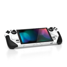 PlayVital Full Set of Protective Sticker Stickers for Steam Deck Models, Custom Vinyl Sticker Skin for Steam Deck [Modern White Marble]