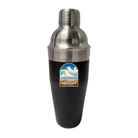 R and R Imports Santa Fe New Mexico Design A Souvenir 24 oz Stainless Steel Cocktail Shaker Black Single