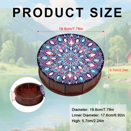 JZHYOAN Mandala Flower Diamond Art Snack Box with Lid for Family DIY Wooden Container Organizer Item Holder Diamond Painting Movie Snack Tray Organizer Mosaic Gem Art and Craft for Home Bedroom