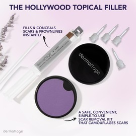 Dermaflage Scar Filler Kit - Dark - Deep Scar Cover and Waterproof Concealer for Acne Scars Wrinkles, and Ice Pick Scars Makeup, 1 mo supply