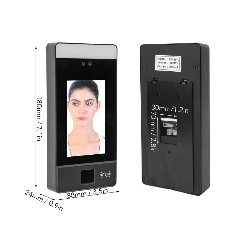 4.3 Inch Face Recognition Time Attendance Machine High Capacity Fast