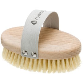 Hydrea London Body Brush - Exfoliating Dry Scrubber, Cellulite Remover, & Skin Exfoliator, Helps Improve Lymphatic Flow - 100% Vegan, FSC® Certified Beechwood, & Natural Cactus Bristle