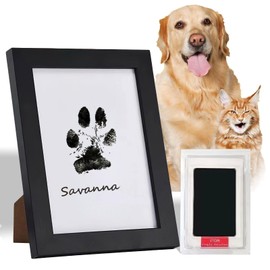 Cat and Dog Paw Print Frame Kit, Dog Nose Print Kit, Clean Touch Ink Pads and Imprint Cards, Pet Paw Print Keepsake Frame, Footprint Impression Set for Dogs and Cats.