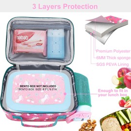 RHCPFOVR Kids Lunch Bag - Insulated Lunch Box for Boys Girls,Washable Lunch Bag and Reusable Toddler Leak-proof Lunchbox for School and Daycare