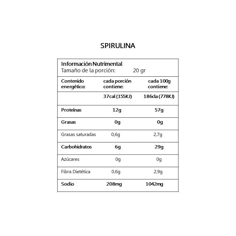 ALGA ESPIRULINA spirulina en polvo Mi Granero 100 gramos