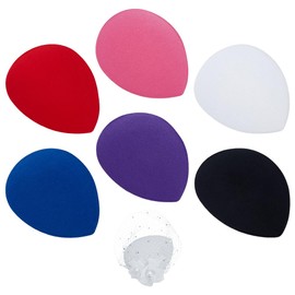 BENECREAT 6Pcs 6 Colors Teardrop Stewardess Fascinator Hat Base with Clips, EVA Cloth Sinamay Base Derby Cloth Women Sinamay Hat Base for Millinery Magic, 13x10.5x2.4cm