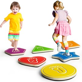 Helsort Wooden Stepping Stones for Kids, Non-Slip Toddler Stepping Stones Balance Beam for Kids 3-5, Gross Motor Toys Toddlers Play Equipment Indoor Activity Obstacle Course for Kids Ages 3 4 5 6 Year