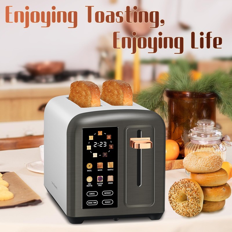 SEEDEEM Toaster 2 Slice with Touch Screen, Faster Heating Speed,