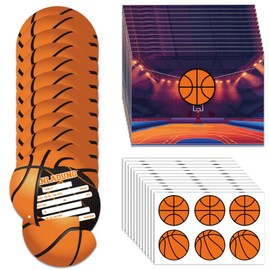 12 Sets Basketball Einladungskarten zum Kindergeburtstag die Kinder Geburtstagseinladung für Alle Basketball Begeisterten Jungen und Mädchen Basketball mit Umschlag und Aufkleber für Geburtstagsfeier