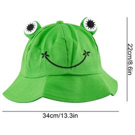 Thyonta Frog Bucket Hat Cute Cartoon Fisherman Cap Foldable for Kid Adult Outdoor Travel Summer Outfits Green