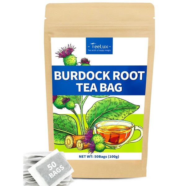 TeeLux Burdock Root Tea Bags, Pure Natural Burdock Root, Caffeine