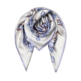 SHIROUYU 100% Mulberry Silk Scarf 35" Large Square Lightweight Scarf - Women's Silk Shawl -Silk Headband With Gift Packed