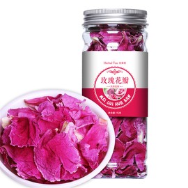Chinese Herbal Tea Flower Fruit Tea Rose Tea Canned Golden Silk Chrysanthemum Bottled New Scented Tea Health Care Flowers Tea Healthy Green Food (15g Rose petal)