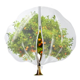 13.1 x 9.8 ft Large Tree Nets for Fruit Trees with Zipper Drawstring, Transparent Bird Netting for Fruit Trees, Garden Insect Barrier Mesh Cover for Plants, Protects Against Bugs Birds Deer Squirrels