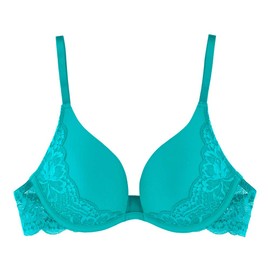 Undies.com Brasier de Encaje y Microfibra para Mujer, Pavo Real, 38DD