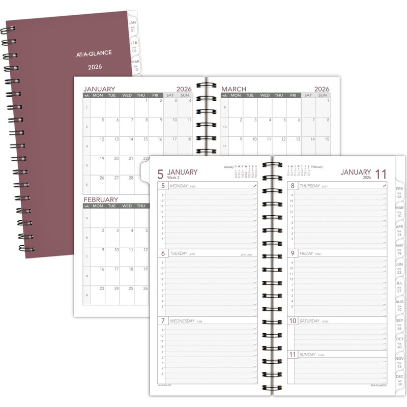 AT-A-GLANCE 2026 Planner Refill, Weekly, 3-1/4" x 6-1/2", Portable Size