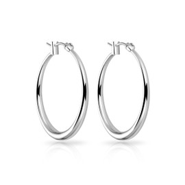 Philip Jones Silver Plated 30mm Hoop Earrings