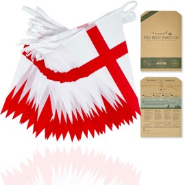 Premium Reusable England Bunting - 42 Euro 2024 Bunting Flags, Bunting Outdoor Waterproof, Euro 2024 Decorations, Euro Football 2024 Flag Bunting, Garden Bunting Outdoor (46ft, 42 England Flags)