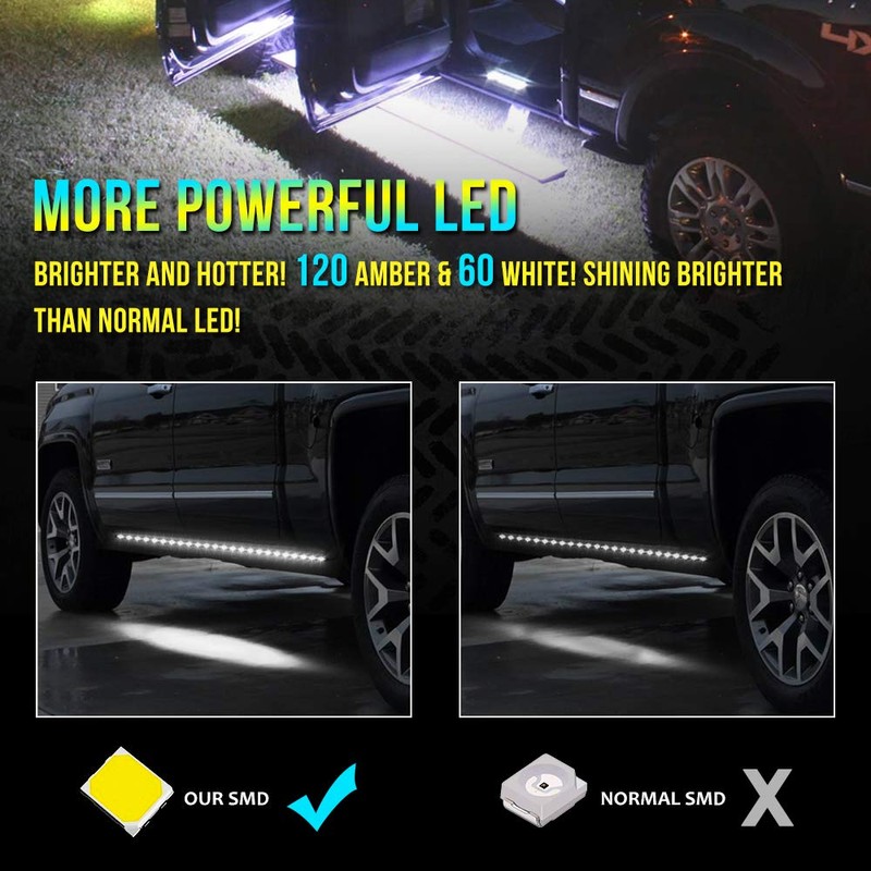 2 Pcs 60 inch LED Board Running Light Amber Side