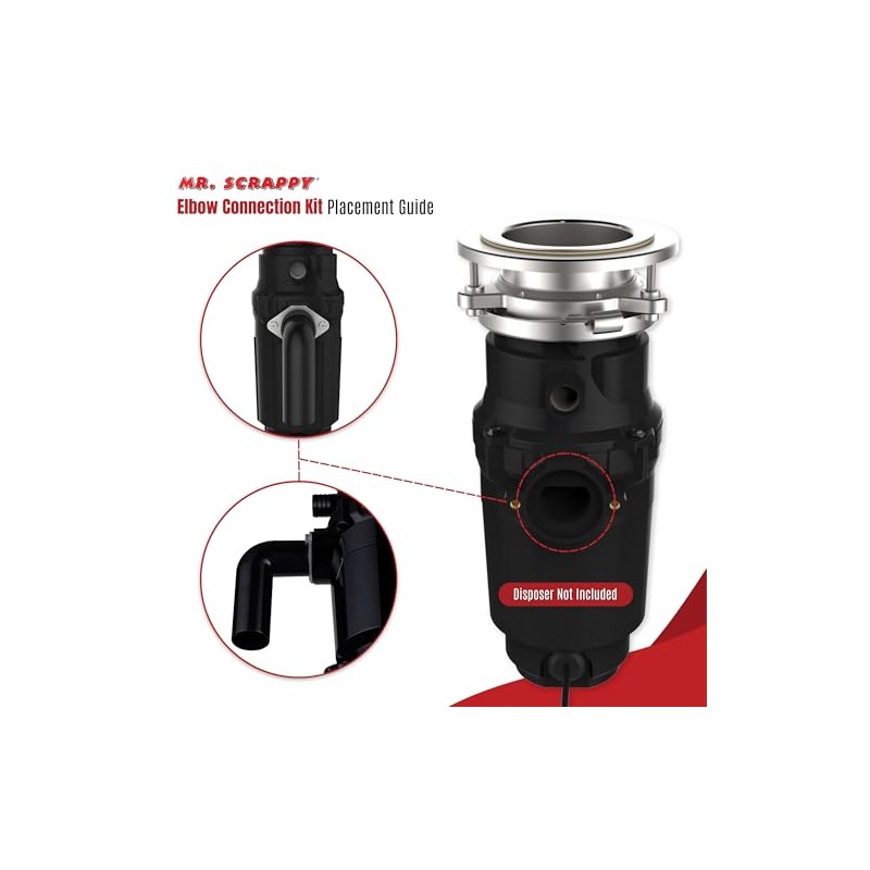 Mr. Scrappy Garbage Disposal Drain Elbow Replacement Kit - Includes