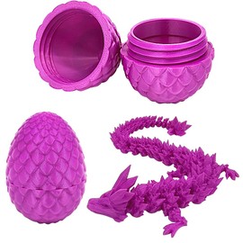 MKKZLPN 3D Printed Dragon Egg 3D Printed Dragon In Egg 3D Printed Gemstone Dragon Full Articulated Dragon Crystal Dragon with Dragon Egg Dragon Ornament for Homes