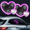 2Pcs Car LED Ambient Light, Solar Powered Heart Shape Lights