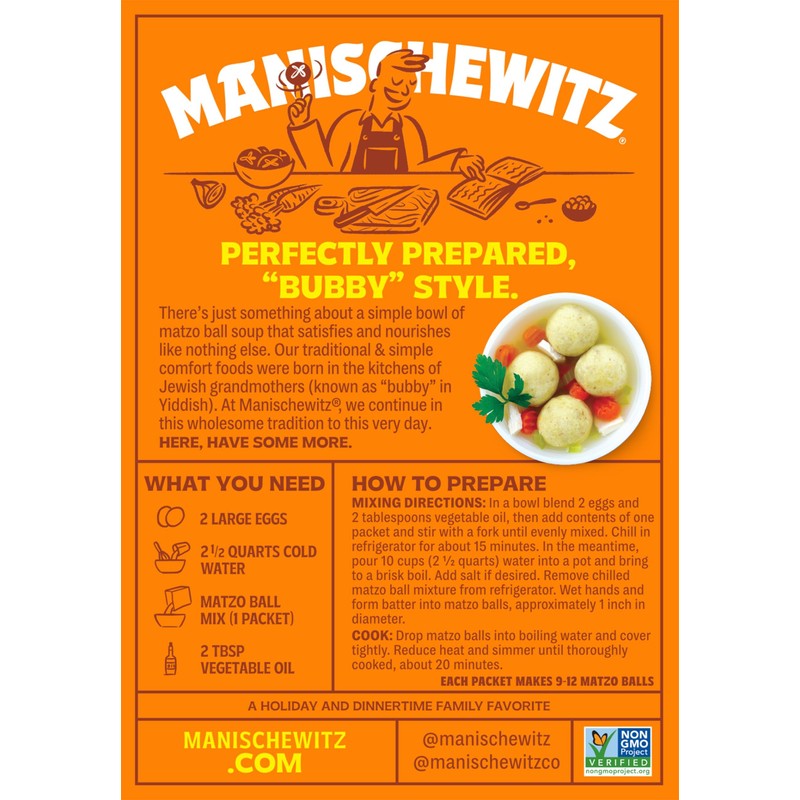 Manischewitz Matzo Ball Mix, 5 Oz. (4 Pack) Easy Prep