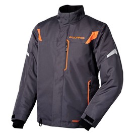 Polaris Mens Titan Snowmobile Jacket Insulated Waterproof Snocross Grey/Orange - Large