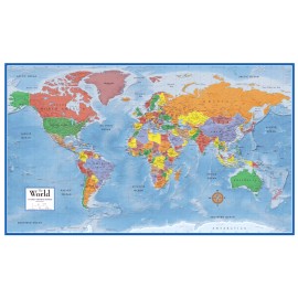 Swiftmaps World Classic Premier Wall Map Mural Large 3D Relief Decoration Poster - Laminated, 48x78