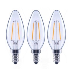 EcoSmart Bulbs EcoSmart 25-Watt Equivalent B11 Dimmable Blunt Tip Clear Glass Candelabra LED Vintage Edison Light Bulb Daylight (3-Pack)