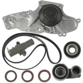 Engine Timing Belt Kit with Water Pump Compatible with 2003-2018 Honda Accord Crosstour Pilot Odyssey Ridgeline, Acura RL TL RDX MDX TSX ZDX, Saturn Vue V6 3.0L 3.5L 3.7L Replace TCKWP329 TKH-002