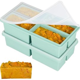 2PCS con Tapa, Recipiente para Sopa de 1 Taza, Moldes Grandes para Cubitos de Hielo, , para Conge...