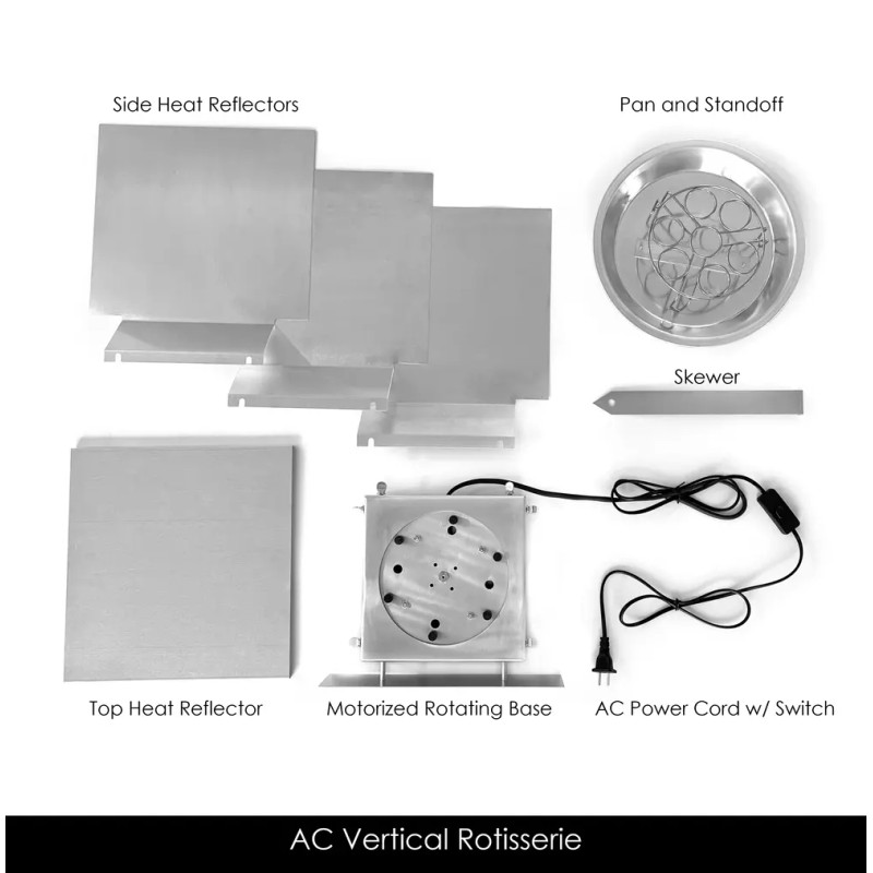 Fire Centric Cooking Outdoor Vertical Rotisserie for Gyros, Shawarma, Kababs,