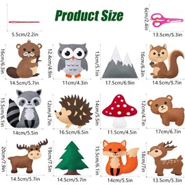 Sewing Kit for Children, Dog Breeds Children's Sewing Kit, Sewing Kit for Children, DIY Animal Shapes Felt, for Beginners, Children, Sewing Children's Felt Set with Embroidery Thread, Plastic Needles,