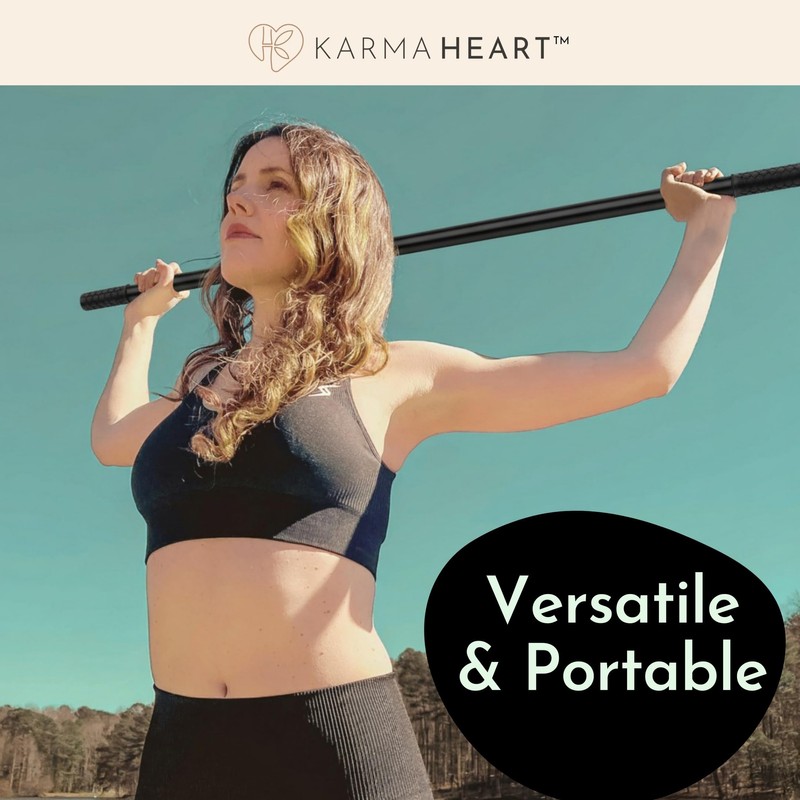 Karma Heart Yoga Stick & Stretching Stick with Super Sturdy
