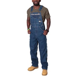 XUSAI Men's Dungarees Denim Bib Overall Fashion Relaxed Fit Rugged Jeans Overall Adjustable Work Bib Jumpsuit,Blue,L