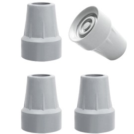 OBTANIM 4 Pack 3/4 Inch Replacement Rubber Cane Tips for Canes Crutch Walking Sticks and Walkers (Gray)