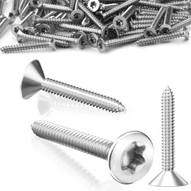 SWTYExt Pack of 120 Wood Screws Torx 4 x 25 mm Torx Screws Chipboard Screws Stainless Steel V2A Self-Tapping Wood Screws Countersunk Head Screws Full Thread for Fasteners