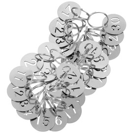 DOITOOL 30 x Stainless Steel Number Plate ID Pendant Number Tags 1-30 Key Ring Key Ring with Labels Stainless Steel Accessories Metal