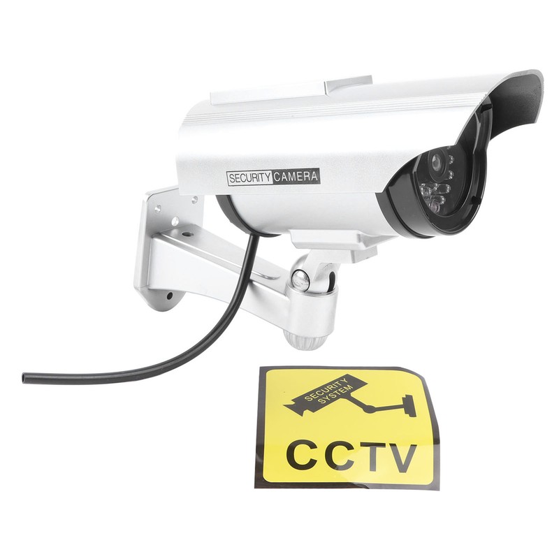 Fake Surveillance Camera Solar Powered Simulation Monitor with LED Flashing