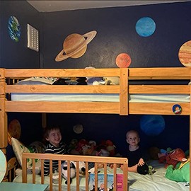 Pegatinas de pared con sistema solar para niños, calcomanía de pared espacial del universo, calcomanía de pared de gran tamaño, decoración de pared espacial para recámara, aula, sala de juegos, cuarto