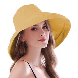 AIDIER Women's 2-in-1 Extra Wide Brim Summer Hat Foldable Floppy Sun Hats Flexible Removable Fishing Hat UV Protection Beach Hat Flora Garden Hat Summer Large Hat UPF 50+ (Brim Length 18 cm)